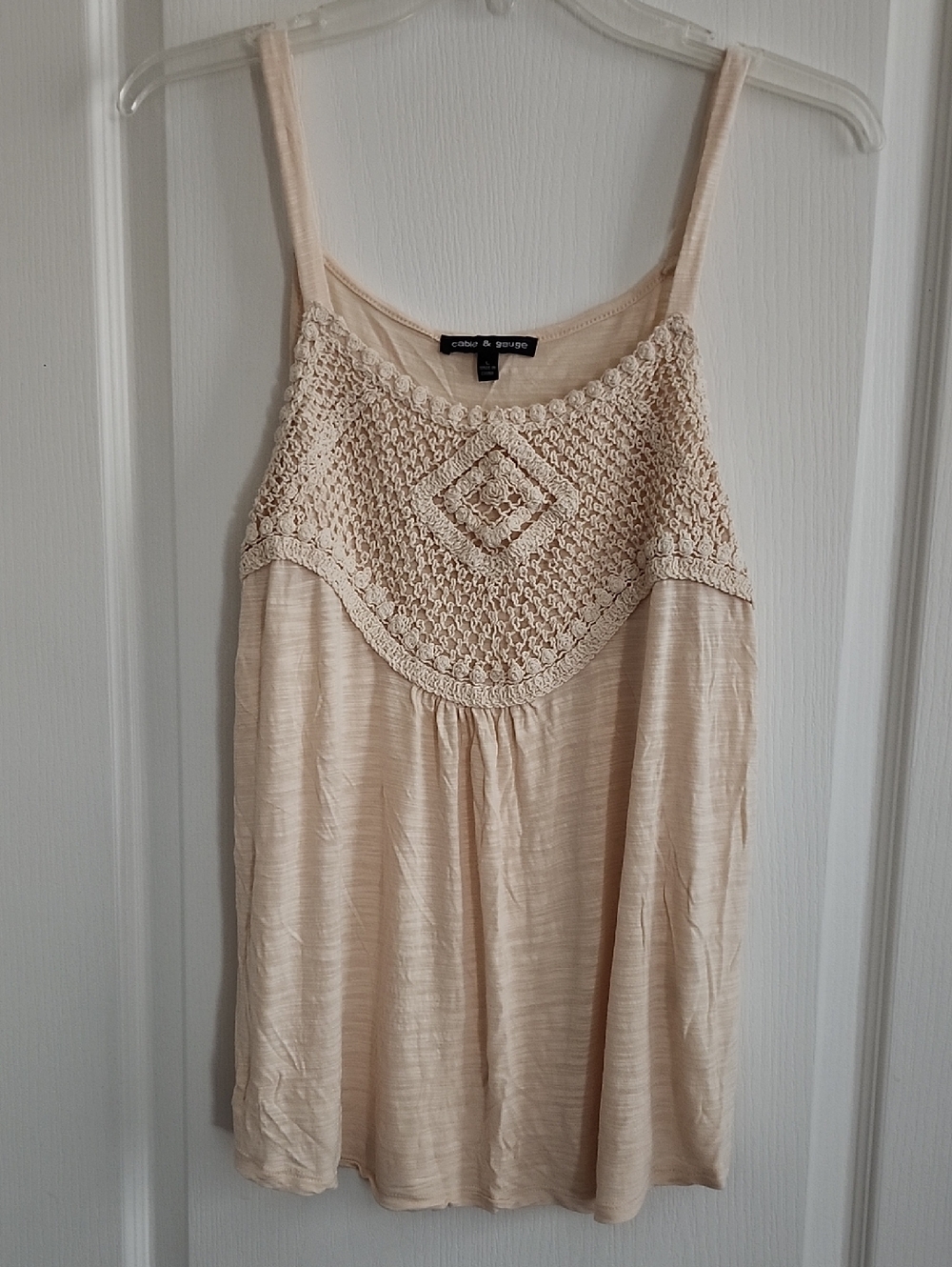 Cable & Gauge Cream Crochet-Trim Spaghetti Strap Camisole
